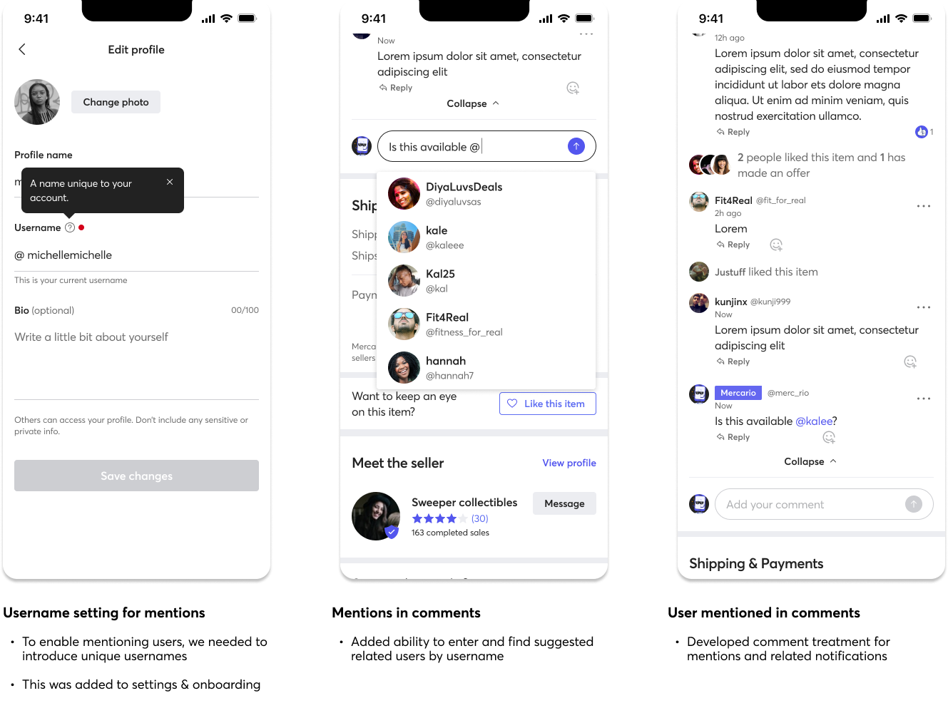 Commenting feature design - questions